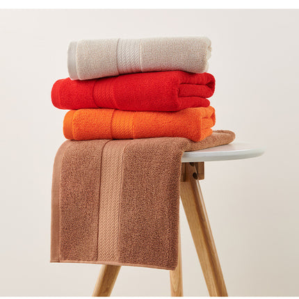 Orange Premium Thick Cotton Bath Towel for Adults - Soft and Absorbent Bathroom Towel