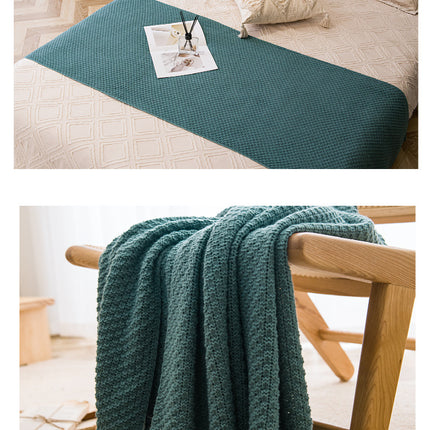 White 110cm x 150cm Soft Tassel Throw Blanket for Sofa or Bed, Cozy  Casual Blanket for Office Nap, Minimalist Bed End Cover