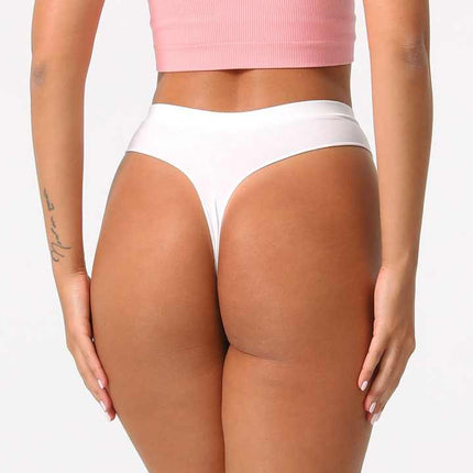 Size S Comfortable High-Waisted Women's Cotton Thong Underwear – 6-Pack in Classic Colors