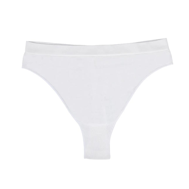 Size L White Comfortable High-Waisted Thong Underwear