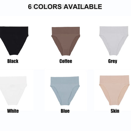 3 Pcs Size L Skin Microfiber High-Waisted Thong Underwear with Tummy Control - Slimming Comfort