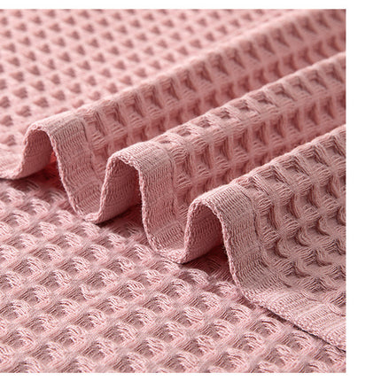 Light Pink Pure Cotton Waffle Weave Bath Towel - Soft, Absorbent & Extra Large 70x140 cm for Home Use