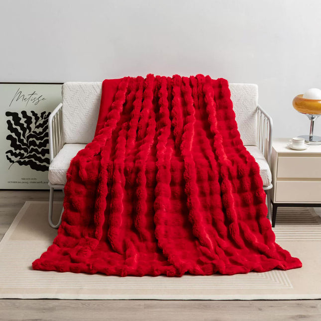 Red 70 100cm Plush Toscana Throw Blanket