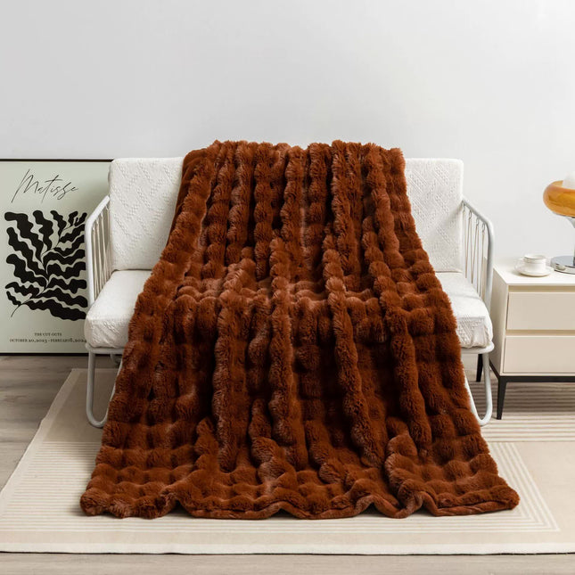 Dark Brown 100 160cm Plush Toscana Throw Blanket