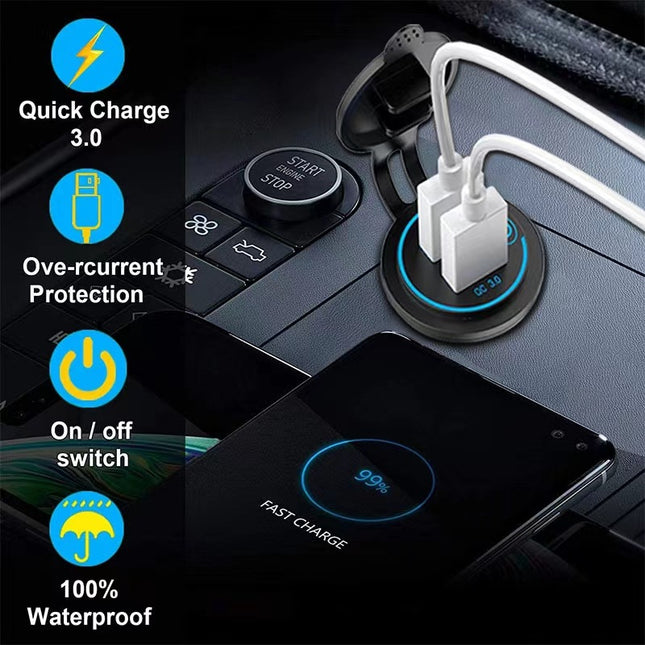 (2 PCS)45W Car USB Charger with Dual QC3.0 Fast Charging Ports – product detail