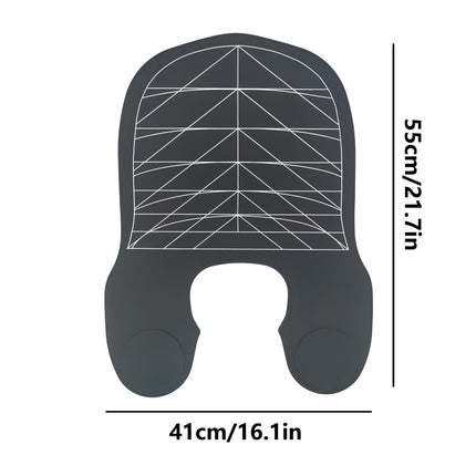 Gray Striped Silicone Hairdressing Cape - Extended Oversized Shoulder Pad for Hair Dyeing and Perming