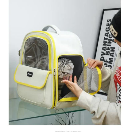 Green Pet Carrier Backpack - Space Capsule Design for Cats & Small Dogs