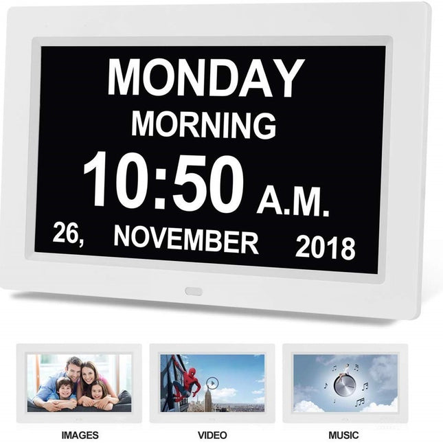 Black 10.1-Inch Digital Clock with Medication Reminders & Multi-Function Alarm – product detail