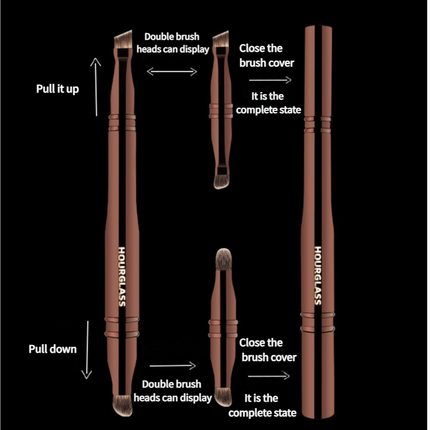 Versatile 4-in-1 Portable Makeup Brush  - Eyeshadow & Eyebrow Brushes for Flawless Looks