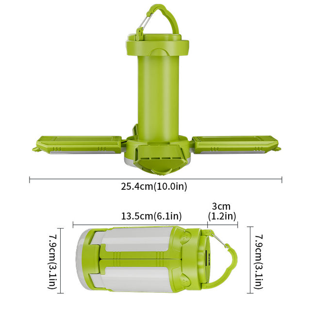 Green Foldable LED Camping Lantern with 6 Modes & Type-C Output – product detail