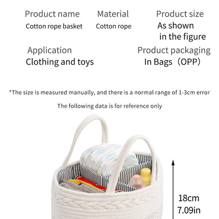 Pink Stylish Cotton Rope Basket for Clothing & Toys - Woven Storage Organizer, 38x23x18cm