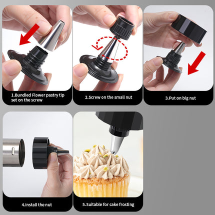 Complete Cookie Press Maker Kit Set - 13 Cookie Tools & 8 Icing Tips for Perfect Baking