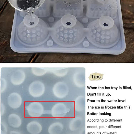 2 PCS Sphere & Square Ice Cube Tray (Gray) - Novelty Silicone Ice Maker for Whiskey Cocktails