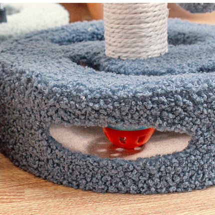 Blue Bold Flower Cat Scratching Post - Interactive Plush & Sisal Cat Toy with Teaser Balls