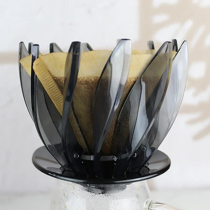 V60 Pour Over Coffee Dripper - Heat Resistant Brew Filter Cone - Blue(Black Base)