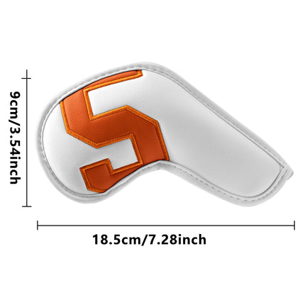 Black covers with various colored numbers, Premium PU Leather Golf Iron Headcover Set (10pcs) | Numbered 4-9, P, S, A, X | Protective Club Covers for Irons
