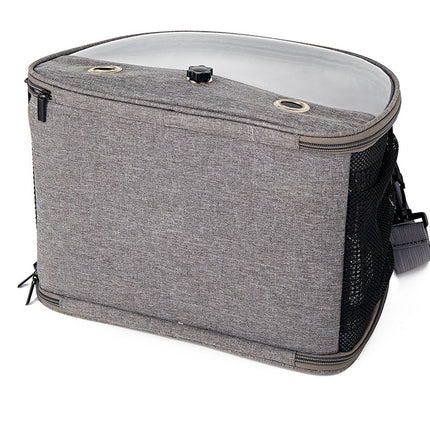 Stylish Leaf Print Clear View Bird Carrier - Portable Travel Cage with Perch & Tray for Parrots, Cockatiels & Small Pets