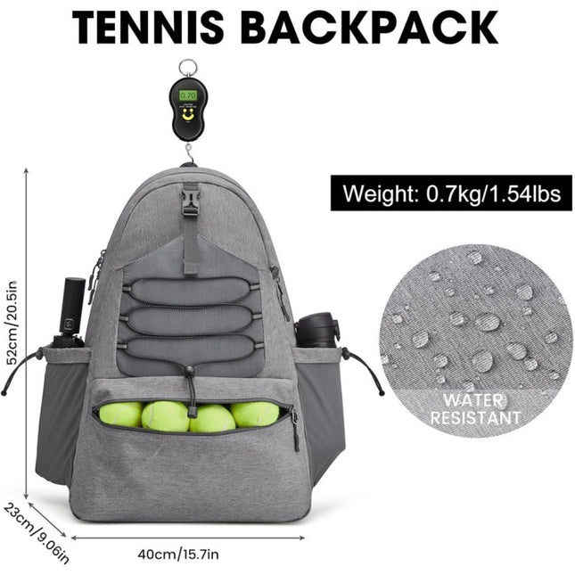 White Lightweight Water Resistant Tennis Backpack – product detail