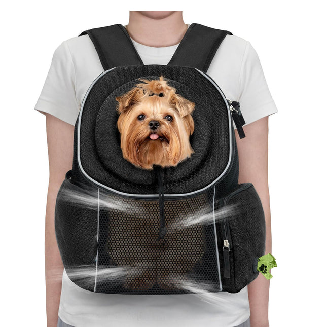 Black Breathable Mesh Pet Carrier Backpack
