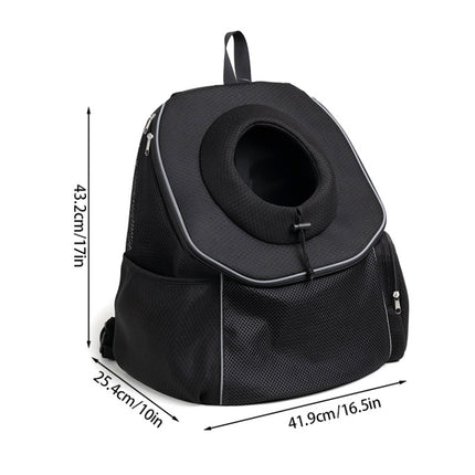 Black Breathable Mesh Pet Carrier Backpack - Head-Out Design for Small Dogs & Cats, Ventilated Travel Hiking Carrier Bag with Front Entry & Pockets