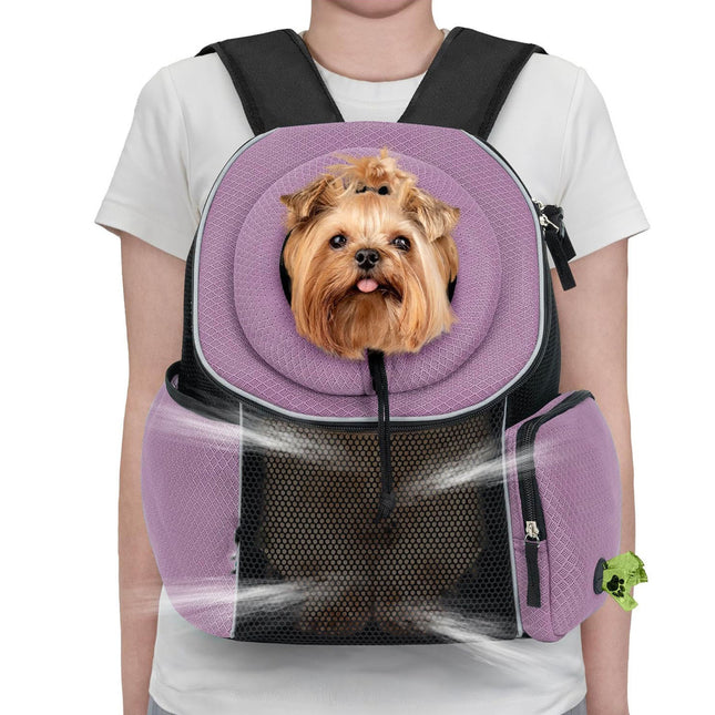 Purple Breathable Mesh Pet Carrier Backpack