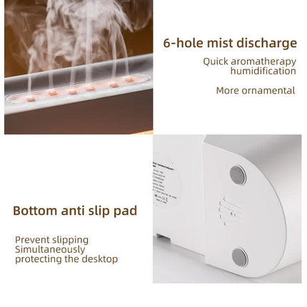 White 300ml Ultrasonic Aroma Diffuser with Cracked Light Design - Cool Mist Humidifier for Home and Office