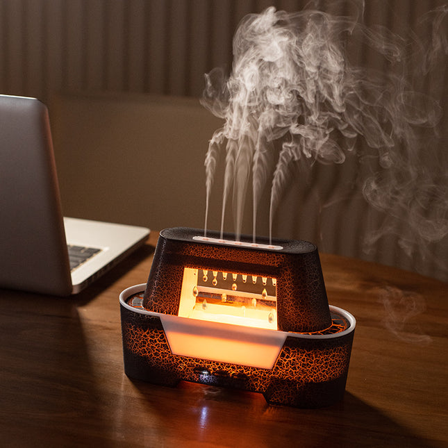 Black 300ml Ultrasonic Aroma Diffuser with Cracked Light Design