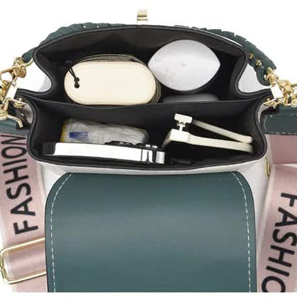 White Stylish Korean Minimalist Crossbody Bag - Elegant Small Square Shoulder Bag with Phone Pocket
