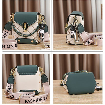 Brown Stylish Korean Minimalist Crossbody Bag - Elegant Small Square Shoulder Bag with Phone Pocket