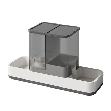 Grey 2-in-1 Automatic Pet Water and Food Dispenser - Gravity Feeder for Cats and Dogs