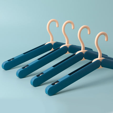 2PCS Green Portable Travel Hanger with Hidden Clips - Lightweight Folding Clothes Hanger for Socks and Small Items
