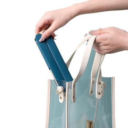 2PCS Blue Portable Travel Hanger with Hidden Clips - Lightweight Folding Clothes Hanger for Socks and Small Items