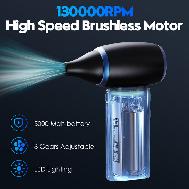 Black Portable Turbo Handheld Blower Fan – product detail