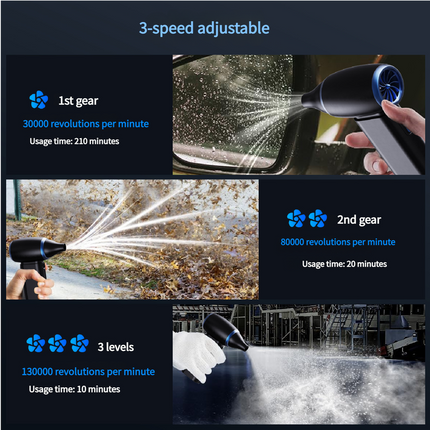 Black Portable Turbo Handheld Blower Fan – design and finish