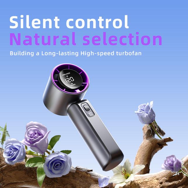White Portable Handheld Fan with 120-Speed Display – product detail