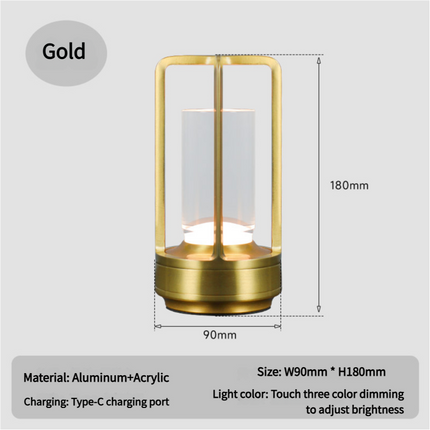 Gold Rechargeable Table Lamp