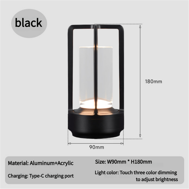 Black Rechargeable Table Lamp