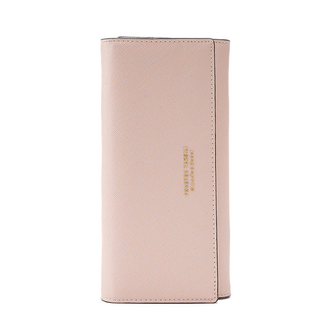 Pink PU Slim Wallet with Polyester Interior