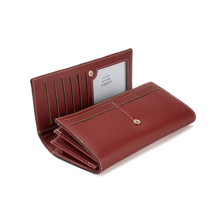 Pink PU Slim Wallet with Polyester Interior – design and finish