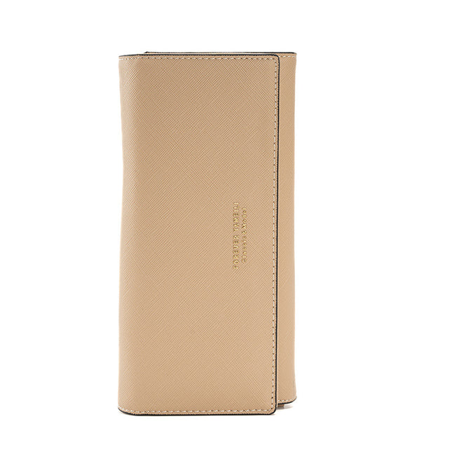 Apricot PU Slim Wallet with Polyester Interior