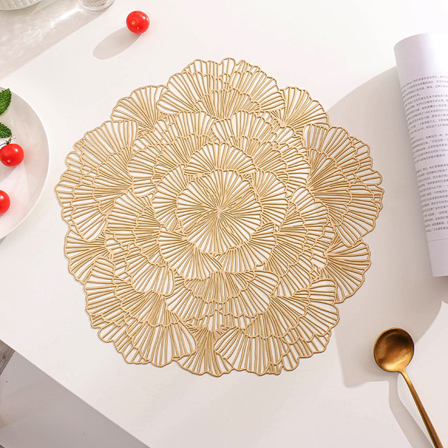 Gold Elegant Floral PVC Placemats