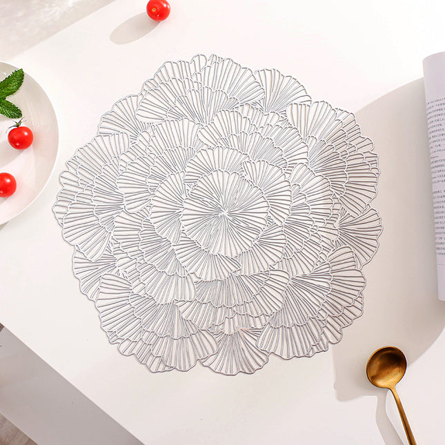 Silver Elegant Floral PVC Placemats