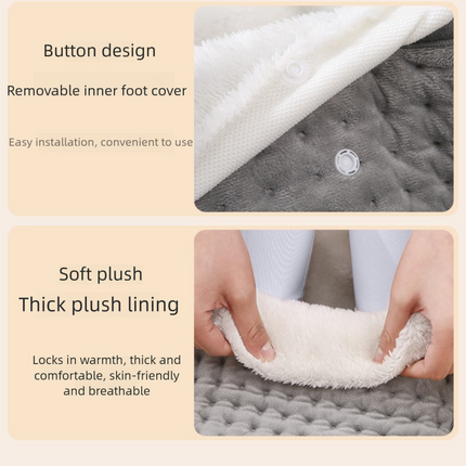 Premium Electric Foot Warmer - Fast Heating Pad with 9 Temperature Levels & 4 Timer Settings, Ultra-Soft Washable Lining for Home & Office