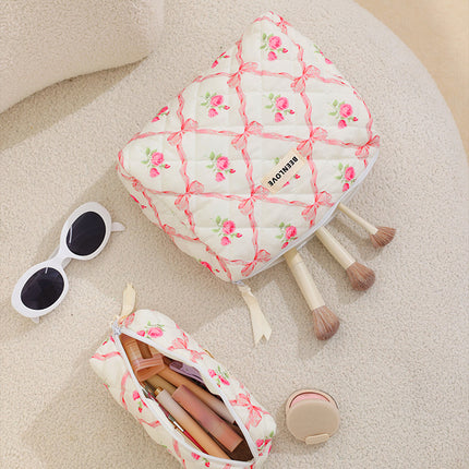 Pink Elegant 3-Piece Cosmetic Storage Set - Portable Skincare and Travel Pouch