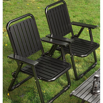 Black Portable Folding Chair – hardware detail