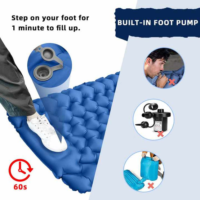 Peacock blue Portable Outdoor Inflatable Mat – product detail