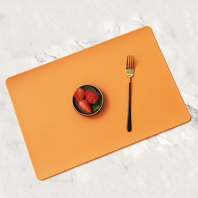 5 PCS Orange Nordic Style Leather Placemat