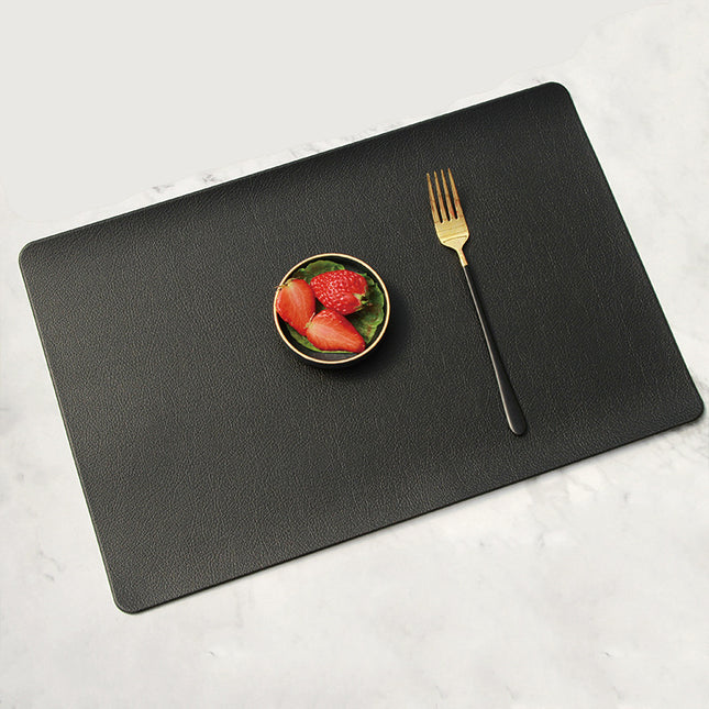 5 PCS Black Nordic Style Leather Placemat