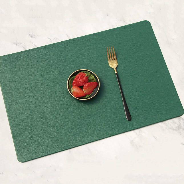 5 PCS Green Nordic Style Leather Placemat