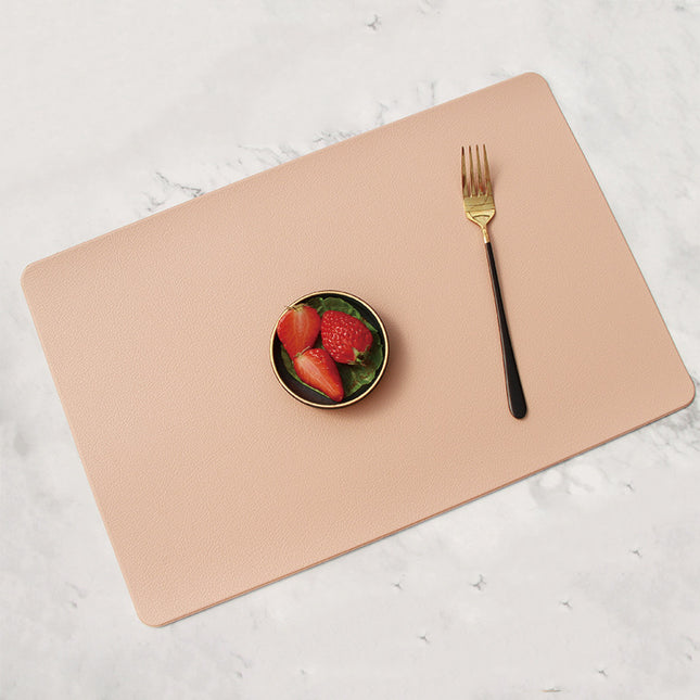 5 PCS Pink Nordic Style Leather Placemat